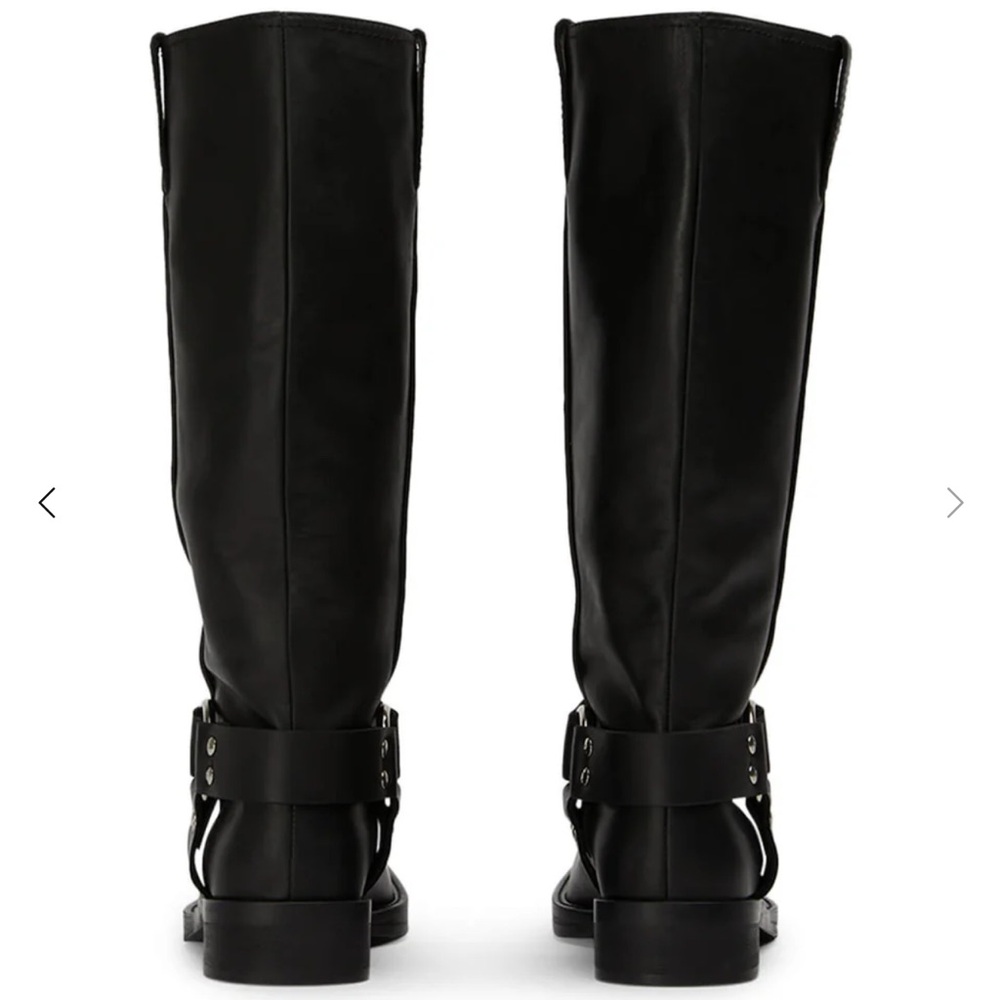 Tony Bianco Biker Black Wax Boots - Picture 5 of 5
